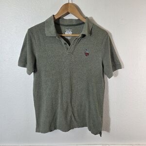 Disney Parks Star Wars Boba Fett Polo Shirt Men’s Small Green Cotton